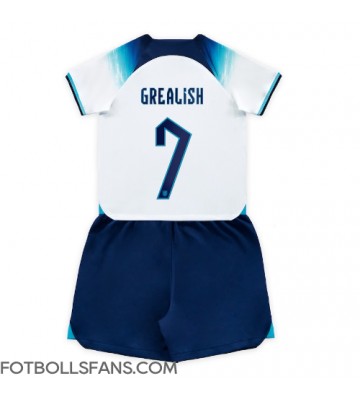 England Jack Grealish #7 Replika Hemmatröja Barn VM 2022 Kortärmad (+ Korta byxor)